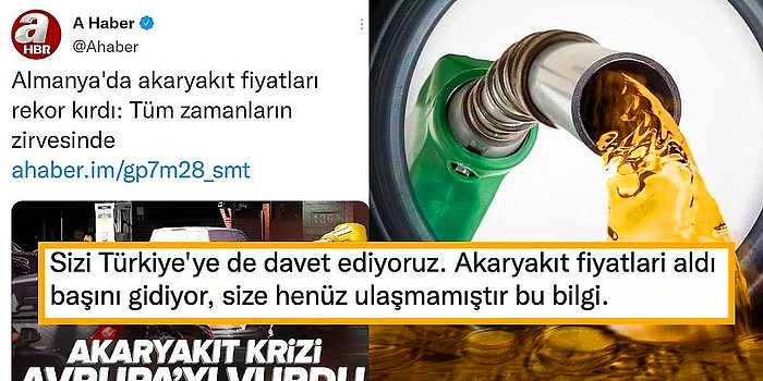 Ortalık Yanarken A Haber: 'Almanya'da Akaryakıt Fiyatları Rekor Kırdı' Haberi Sosyal Medya Gündeminde