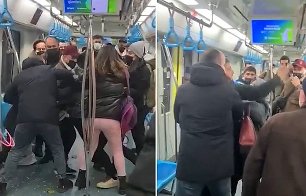 Olay, akşam saat 20.30  sıralarında Marmaray Kartal istasyonunda meydana geldi. Marmaray’daki yolculardan biri, karşısında oturan genç çifte, ‘terbiyesizlik yapmayın, neden sevişiyorsunuz’ diyerek tepki gösterdi. Gencin de karşılık vermesi üzerine olay bir anda kavgaya dönüştü.