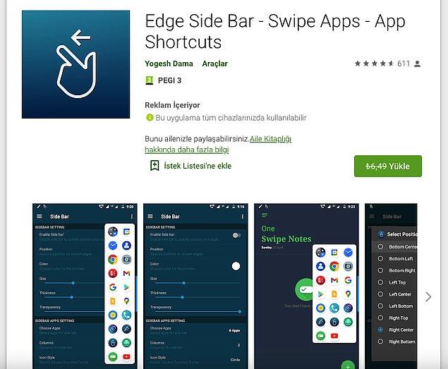 Edge Side Bar – Swipe Apps – App Shortcuts