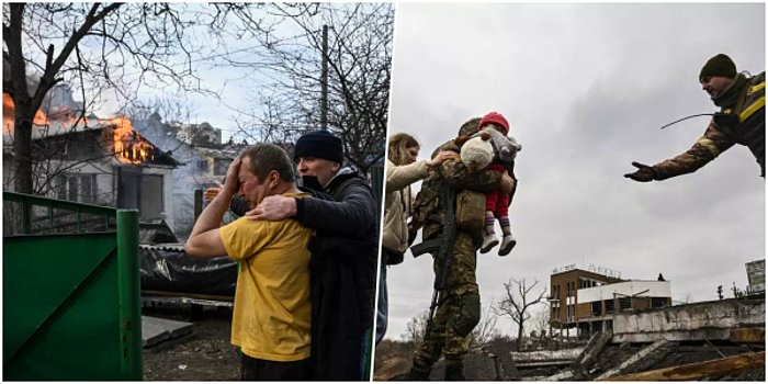 Yüzbinlerce Kişi Ülkeyi Terk Etti: 13. Gününde Ukrayna'da Bombardıman, Yıkım ve Kaçışın Fotoğrafları