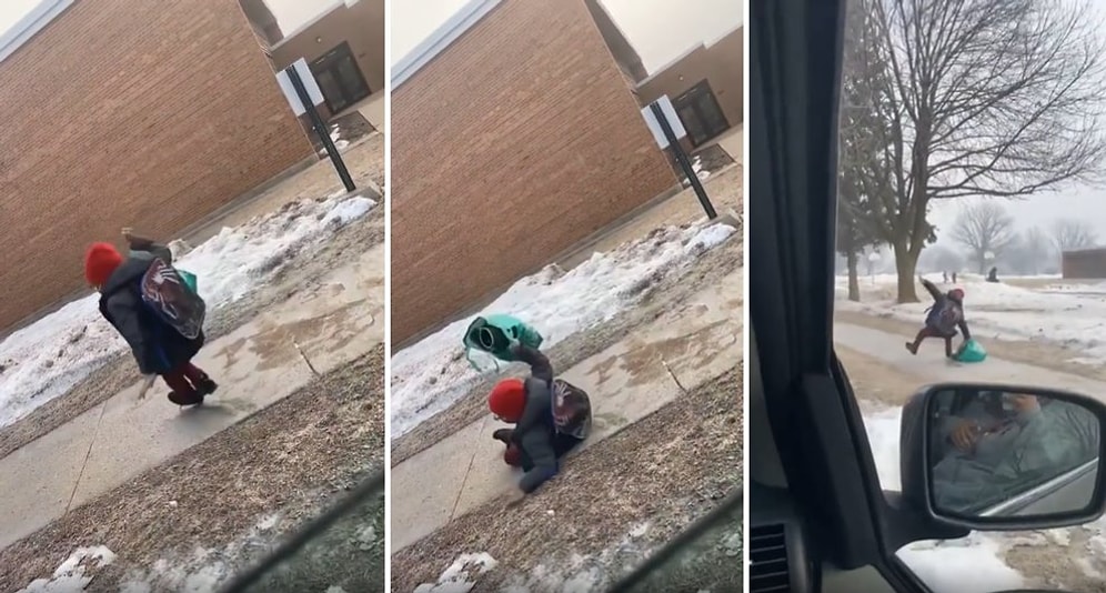 Çocuğu Buzda Kayıp Düşerken O Anlara Kahkaha Atarak Gülen Annenin Sinir Bozan Anları