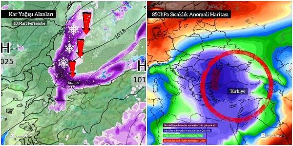 17. Sosyal medyada paylaşılan ve dünya ısı haritası belirtilen görselde, Marmara bölgesinin rengi 'Mevsim normallerinin çok çok altı' olarak ifade edilen bordoya boyandı. Soğuk hava dalgasının önümüzdeki 10 gün boyunca Marmara'da büyük etki yaratacağı belirtildi.