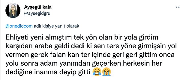 9. İyi tarafından bakalım, geri geri gitmeyi deneyimlemiş.