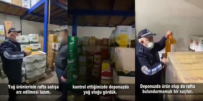 Şanlıurfa Zabıta Ekipleri Denetim Yaptığı Sırada Bir Markette Stok Yapılmış Yüzlerce Ayçiçek Yağı Buldu