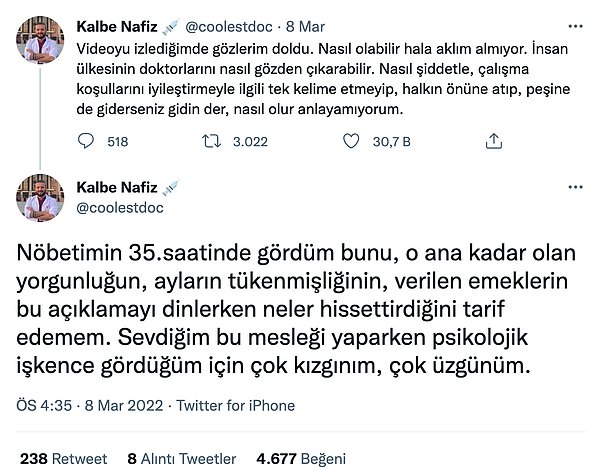 Doktorların gözden çıkarılması büyük üzüntüye sebep oldu.