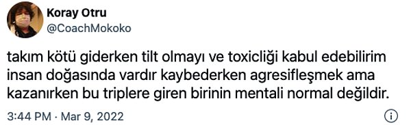 Oyuncunun maç esnasındaki agresif mesajlarına deyim yerindeyse tepki yağdı.