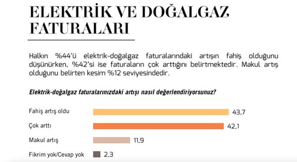 %43.7 artışı fahiş, 42.1 ise yüksek buldu. Makul bulanların oranı ise %11.9!