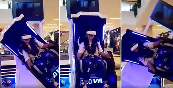 Biraz Fazla mı Gerçek Olmuş? Bindiği Sanal Gerçeklik Platformu Çöken Kadının Korku Dolu Anları