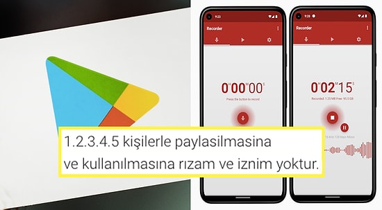 Android Uygulama Mağazası Google Play'deki Ses Kaydedici Uygulamasına Gelen İlginç Yorumlar