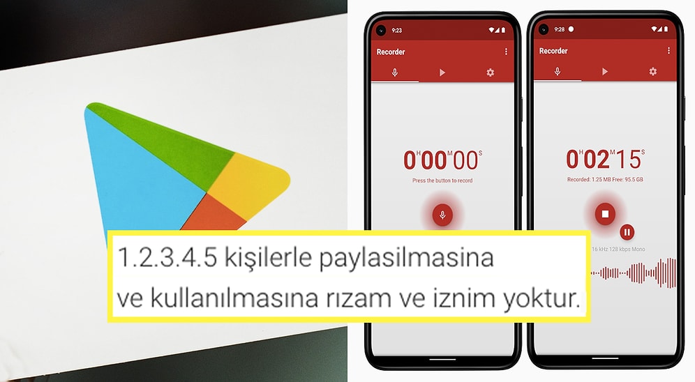 Android Uygulama Mağazası Google Play'deki Ses Kaydedici Uygulamasına Gelen İlginç Yorumlar