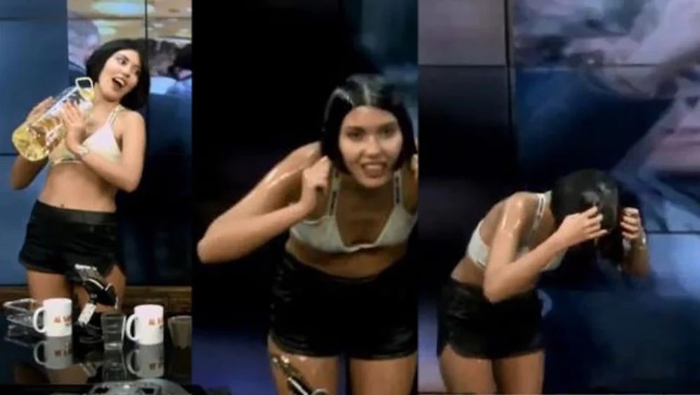 Bahar Candan, Canlı Yayında Soyunup Sıvı Yağ ile Yıkandı: 'Sıvı Yağ 1000 TL Olsun'