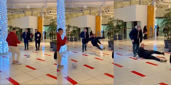 İp Bağladığı Top ile Tanımadığı Kişilere Şut Çektiren Adamın Kötü Sonla Biten Troll Denemesi