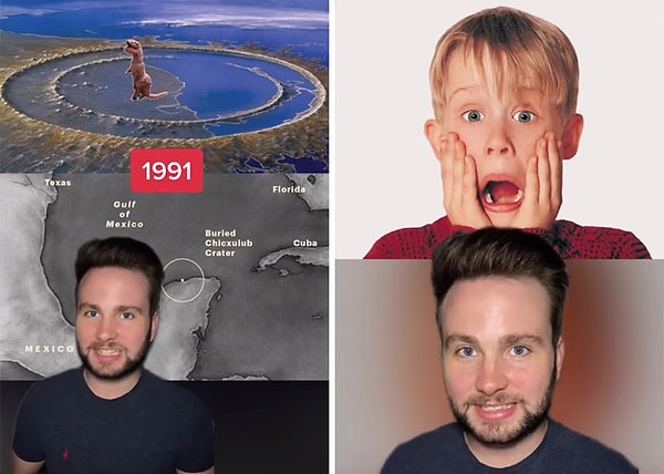 15. Мы не знали, что метеорит убил динозавров до 1991 года. Примерно в то же время, когда в кинотеатрах был показан фильм «Один дома» [16 ноября 1990 года].