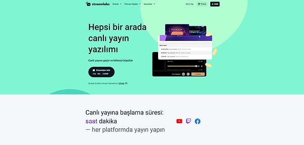 Yayıncılık ve kayıt yazılımı olan Streamlabs'i resmi internet sitesi üzerinden indirin.