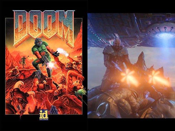 10. Thor: Ragnarok'daki Skurge, bilgisayar oyunu Doom'un kapağını yeniden yaratıyor.