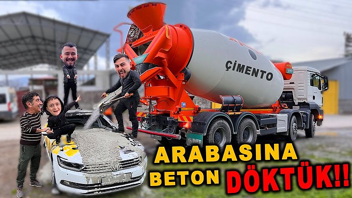 YouTube'da İzlenme Uğruna 800.000 TL'lik Arabayı Boyayıp İçine Beton Döktüler