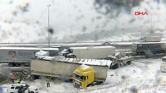 Kuzey Marmara Otoyolu’nda Zincirleme Kaza: 5 TIR ve 2 Otobüs Kazaya Karıştı...
