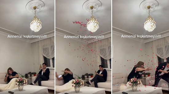 Evin İçinde Konfeti Patlatarak Annesine Kalp Krizi Geçirten Genci Terlikle Dövmek İsteyeceğiniz Anlar