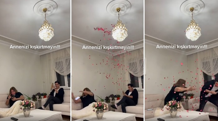Evin İçinde Konfeti Patlatarak Annesine Kalp Krizi Geçirten Genci Terlikle Dövmek İsteyeceğiniz Anlar