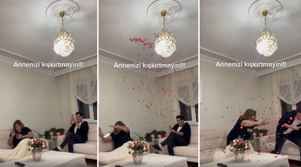 Evin İçinde Konfeti Patlatarak Annesine Kalp Krizi Geçirten Genci Terlikle Dövmek İsteyeceğiniz Anlar