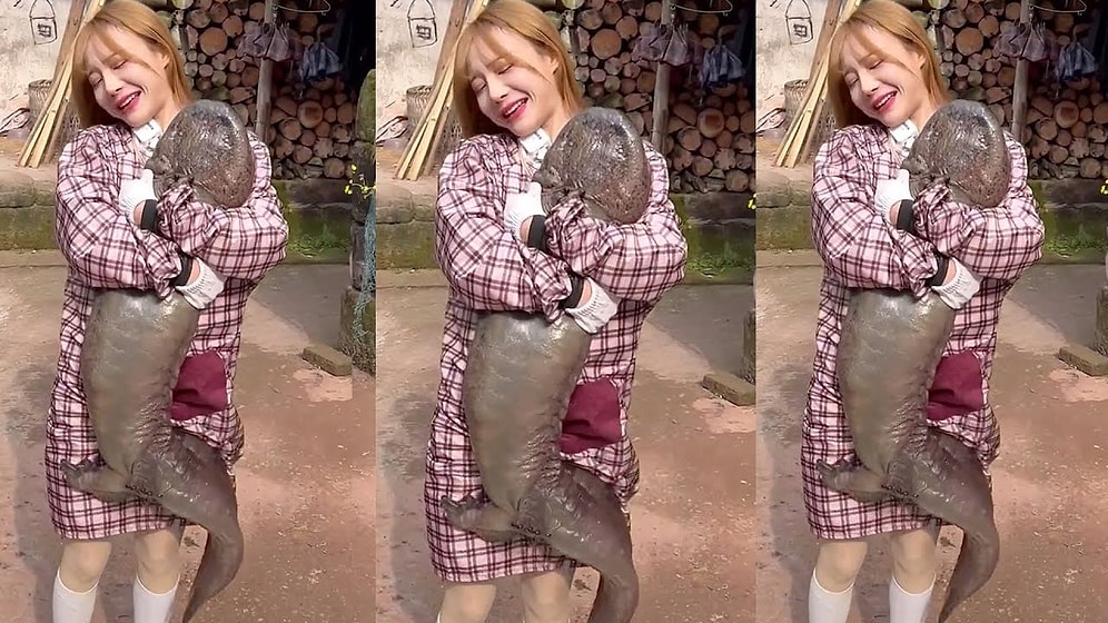 Canlı Canlı Kucağında Taşıdığı Semenderi Pişirip Yiyen Çin Fenomenin Tepki Çeken Görüntüleri