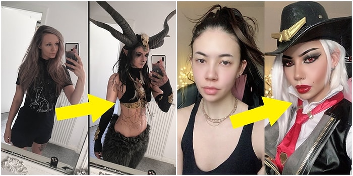 Başarılı Cosplay Çalışmalarının Öncesi ve Sonrasını Paylaşarak "Vay Be" Dedirten Kadın Cosplay Sanatçıları