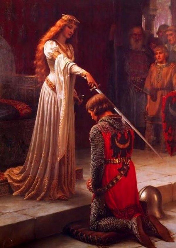 Günlerden bir gün Kral Arthur efsanesindeki Yuvarlak Masa Şövalyeleri'nden Sir Lancelot, Shalottlu Leydi'nin kulesinin yanından bir şarkı söyleyerek geçer.