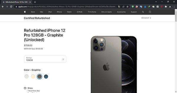 Apple, sertifikalı yenilenmiş ürün mağazasına iPhone 12 ve iPhone 12 Pro modellerini ekledi.