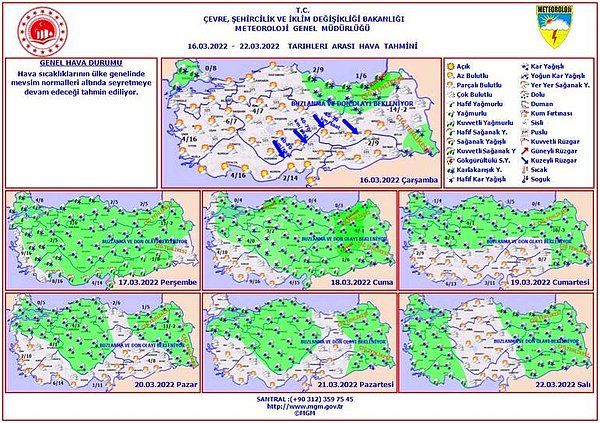 15 Mart 2022 Salı Hava Durumu