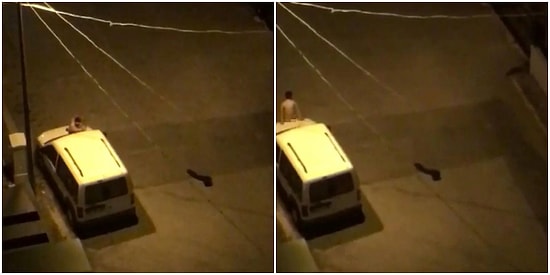 Mahalleliden Dayak Yedi! Sokakta Soyunup Aracın Üzerine Yattı