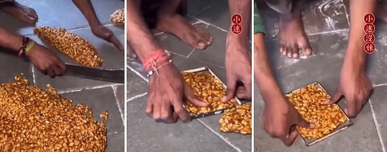 Çıplak Ayak ve Elleriyle Yerde Fıstıklı Krokan Yapan İşçilerin 'Bize Neler Yediriyorlar?' Dedirten Görüntüleri