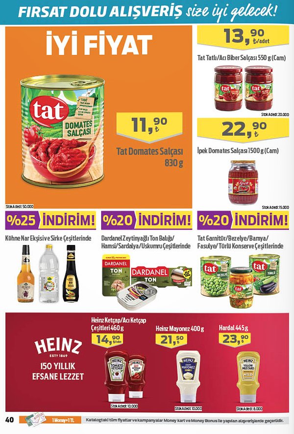 Tat Domates Salçası 830 g 11,90 TL.