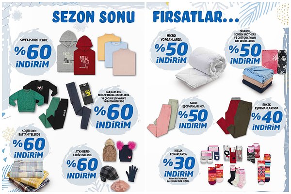 Sezon sonu fırsatları;