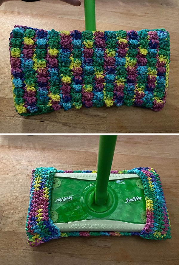 5. Тряпка для швабры связанная крючком