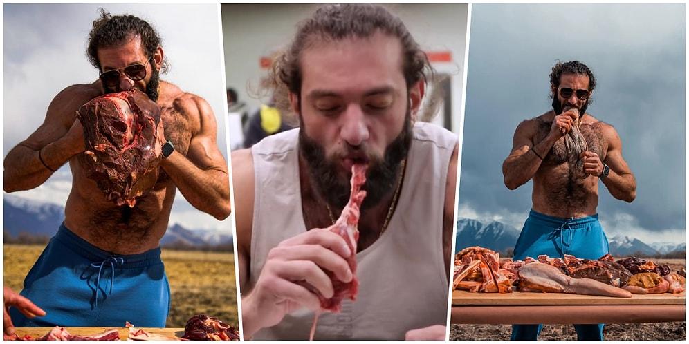 Sadece Çiğ Et Yiyerek Protein Ağırlıklı Beslenmeye Çağ Atlatan Wolverine Lakaplı Sporcu Adam