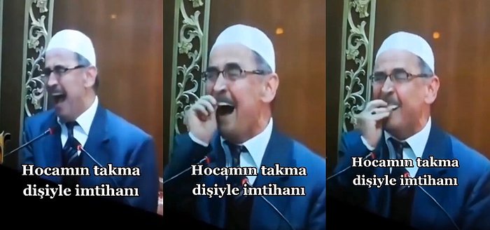 Ezan Okuduğu Sırada Zor Anlar Yaşayan Müezzinin Takma Dişleriyle Olan İmtihanı Kameralara Yansıdı