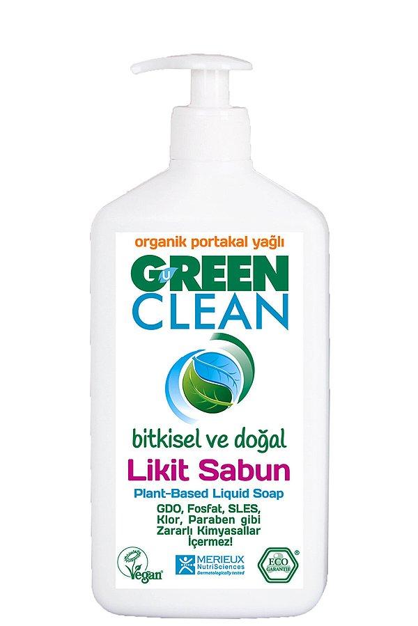 1. Bitkisel içerikli ve ekogaranti sertifikalı çevre dostu Green Clean likit sabunu güvenle kullanabilirsiniz.