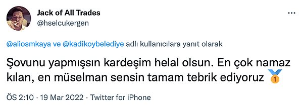 Kullanıcının bu tweet'i üzerine ona karşı çıkan ve eleştirenler oldu;