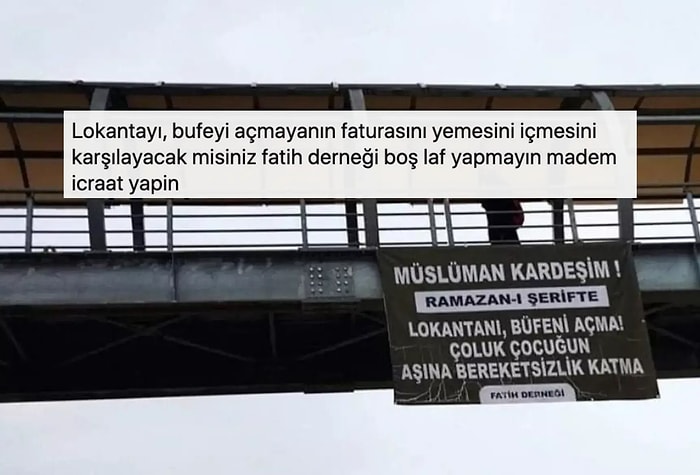 Fatih Derneği’nin ‘Lokanta ve Büfeleri Ramazanda Açma’ Mesajı Tepki Çekti: ‘Çalışanların Rızıkları Ne Olacak?’
