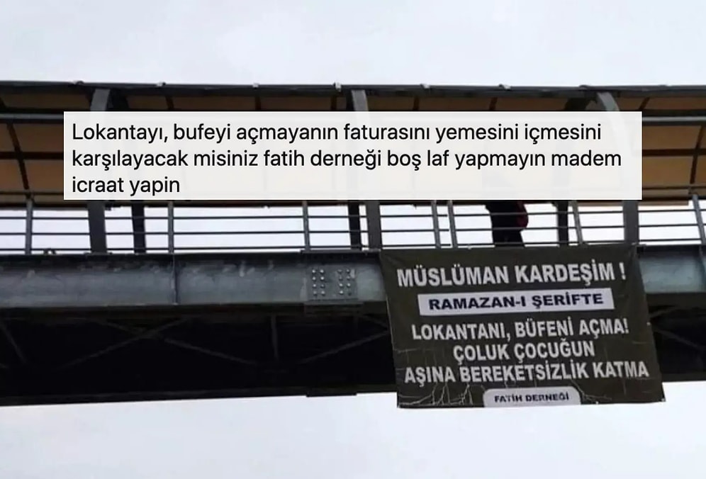 Fatih Derneği’nin ‘Lokanta ve Büfeleri Ramazanda Açma’ Mesajı Tepki Çekti: ‘Çalışanların Rızıkları Ne Olacak?’