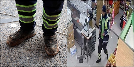 'Market Kirlenmesin' Diye Çamurlu Ayakkabılarını Çıkarıp, Alışveriş Yapan Belediye İşçisi