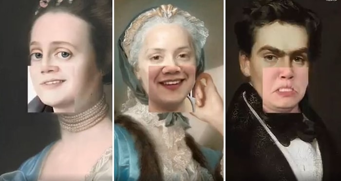 Ünlü Tabloların Ağız Kısımlarını Kendi Ağzıyla Değiştiren İşsiz Adamın Eğlenceli Videosu