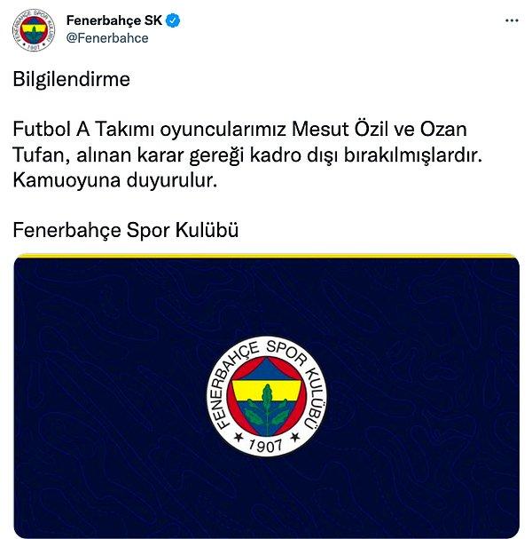 Fenerbahçe açıklama yaptı