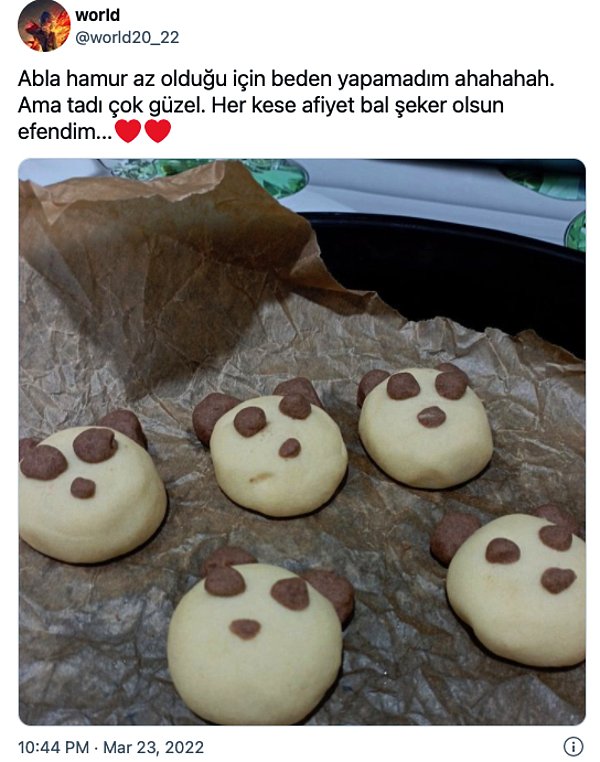 Bu panda kurabiyelerinin ise kafaları gayet güzel.