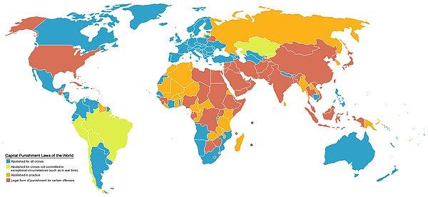 4. Dünya üzerindeki 56 ülke hala idam cezası uyguluyor.