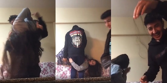 Abi Terörü İş Başında: Kız Kardeşini Kucağına Alıp Alaşağı Eden Abinin, Sonu Saç Yolmayla Biten Videosu