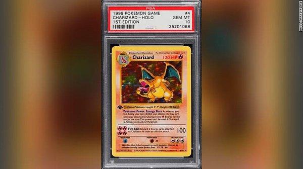 1999 yılı ‘Pokémon Base Set Shadowless 1st Edition Holo’ setinde yer alan Charizard Pokémon kartı, düzenlenen müzayedede rekor fiyata alıcı buldu. Tüm kartları toplamak isteyen bir kişi, bu karta 420 bin dolar ödeyerek koleksiyonunu tamamladı.