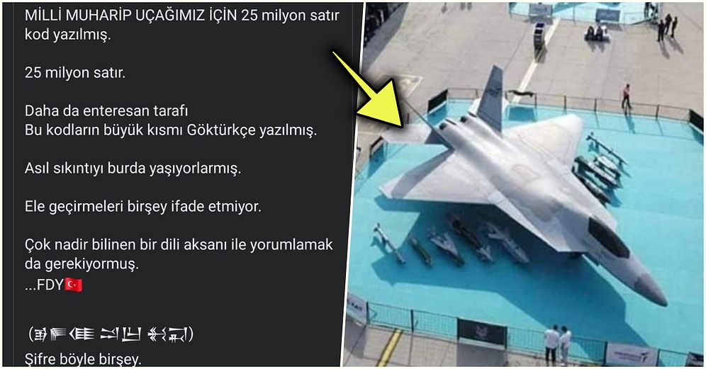 Milli Muharip Uçağımız İçin Göktürkçe 25 Milyon Satır Kod Yazıldığını İddia Eden Facebook Dayısı Beyin Yaktı!