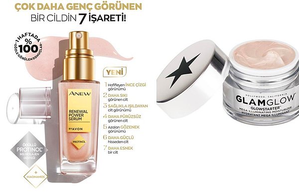 3. Glamglow ve muadili olan Avon serum...