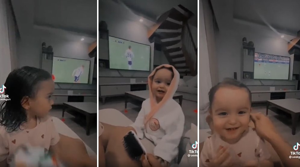Babasına Banyo Yaptığını Söyleyip Saçlarını Taratan Ufaklığın Sevimlilik Patlaması Yaşadığı Muhteşem Anlar